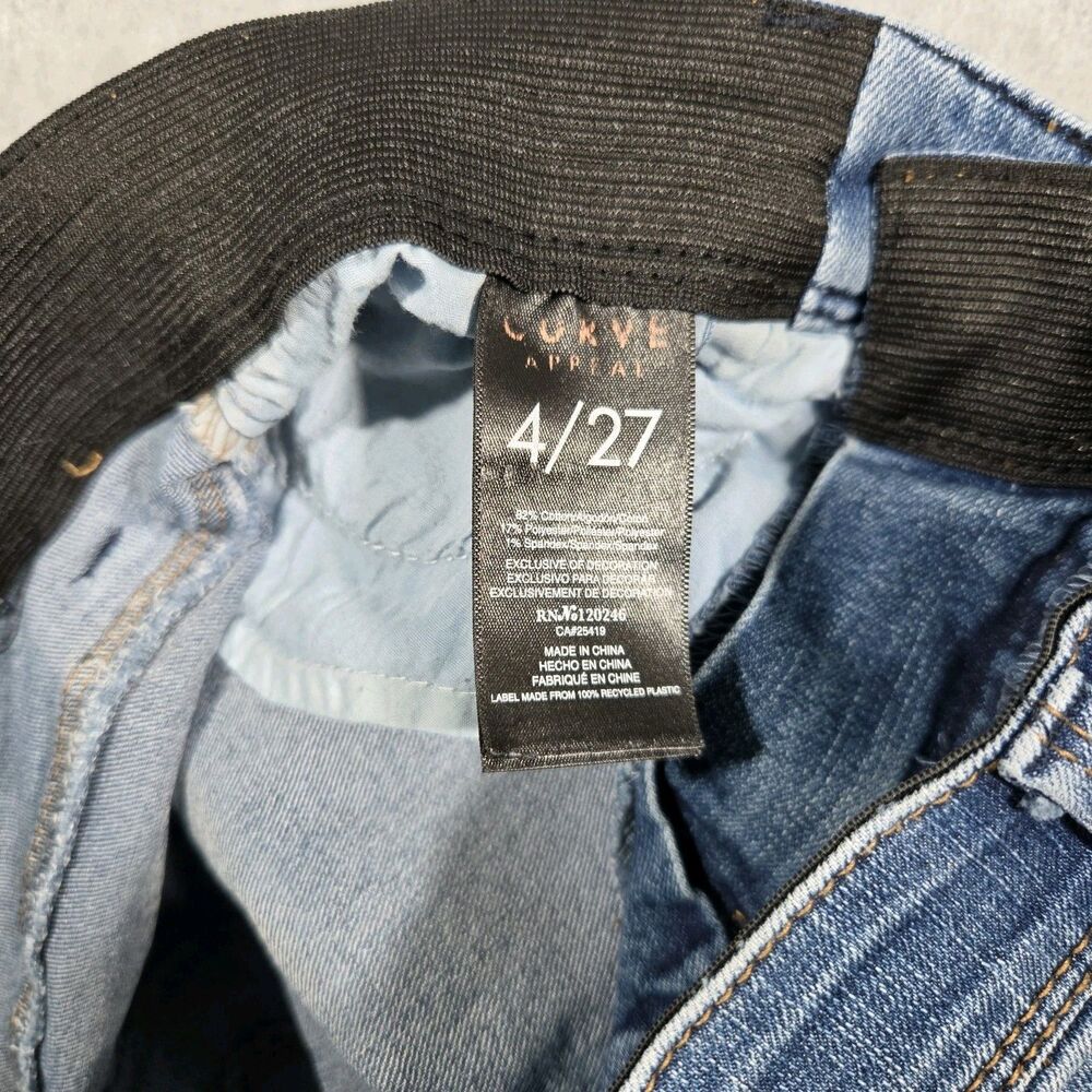 Curve Appeal Women Skinny Jeans Size 4/27 Blue Medium Wash Elastic Comfort Waist - Picture 3 of 5